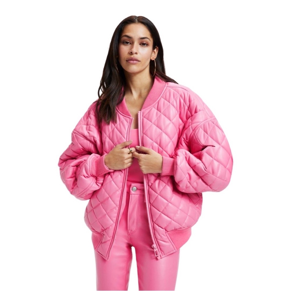 Good America Pink Quilt Jacket